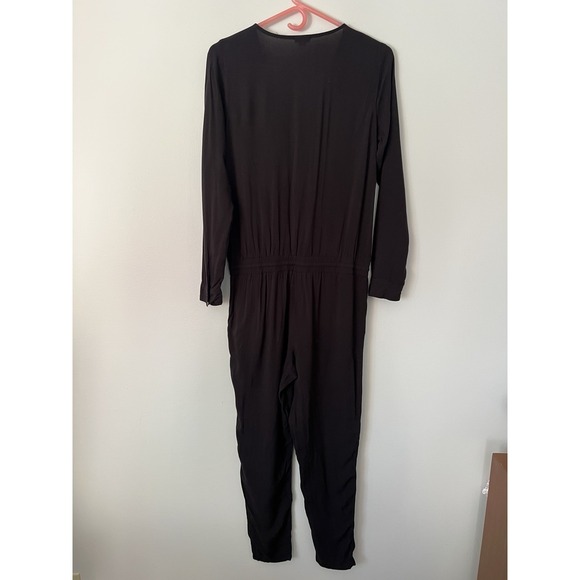 Splendid Women's Black Long Sleeve Jumpsuit Pockets Minimalist Lounge Medium - Picture 6 of 6